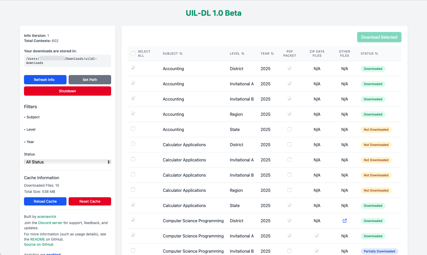 UIL-DL desktop app interface